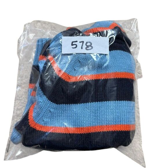 NEW GYMBOREE Blue Striped Football Rugby Sweater Full Zip Hooded Orange Boys 18m - Picture 8 of 8
